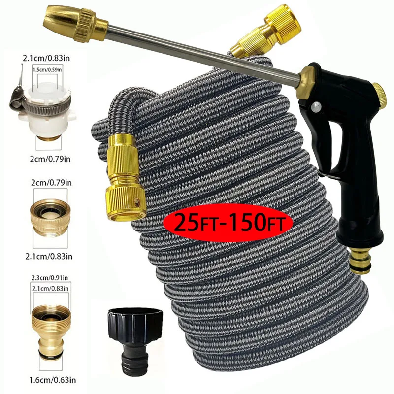 1 Satz/tragbare Schläuche für Gartenbewässerungsleitungen, Autowäsche und Teleskop-Wasserleitungen, Schlauchanschlüsse, Wasserpistolen und Armaturen