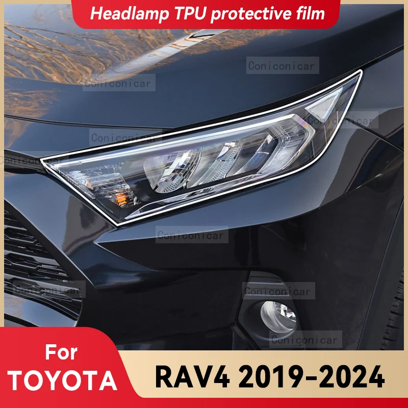 

Прозрачная защитная пленка из ТПУ для автомобильных фар TOYOTA RAV4 2019-2024, передняя Зеркальная Наклейка с изменением цвета