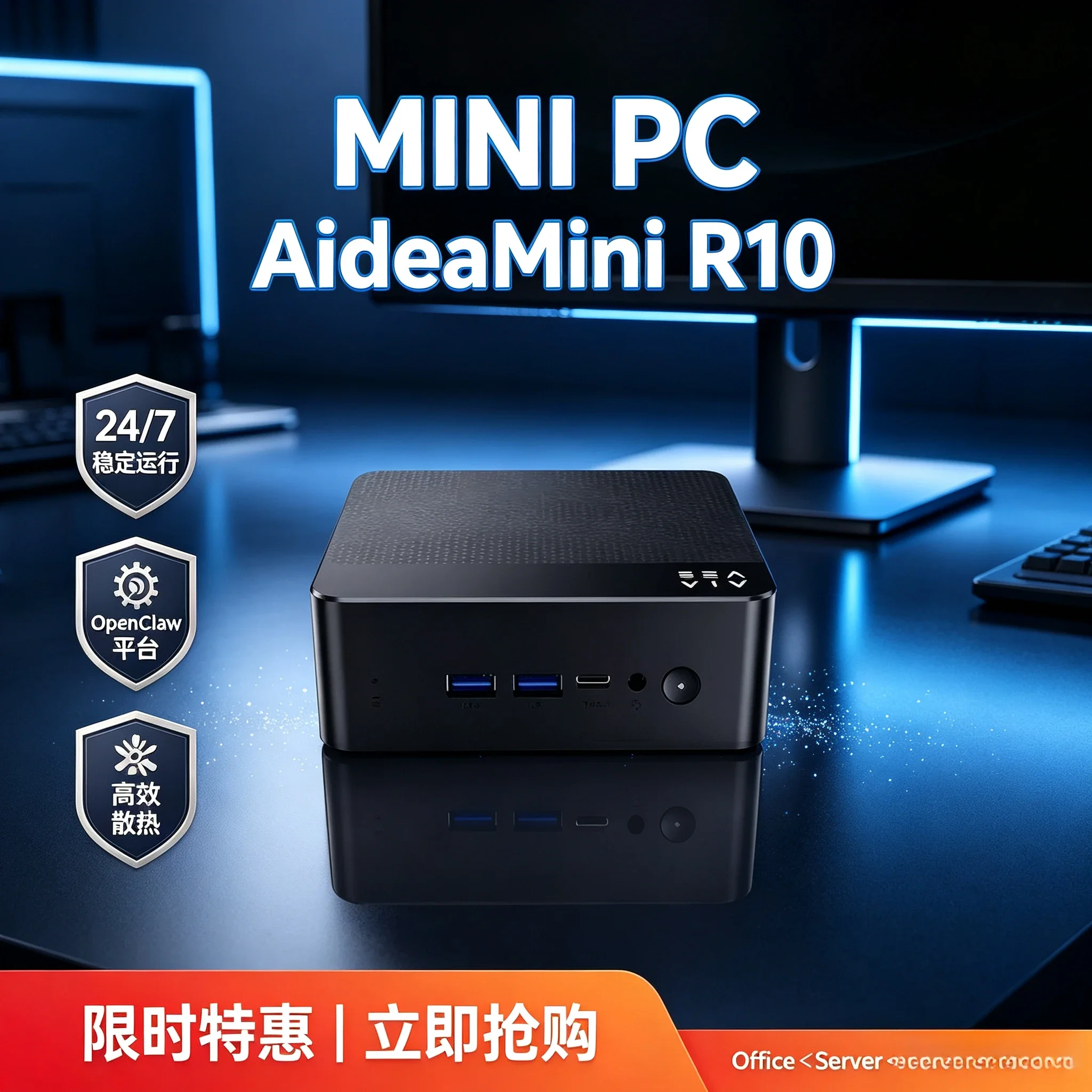 Prime Ryzen 5 3500U Mini PC and Mini Computer Barebone, 24/7 Working Quiet Low Power, for Office HTPC and Light Gaming.