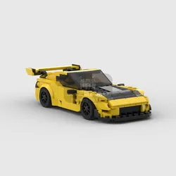 MOC mazda RX7 FD3S/FD/FC racing sports car Vehicle Racer Building Blocks Brick Creative Garage Toys for Boys