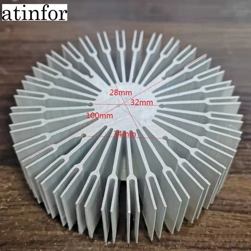 atinfor 100mm COB LED Heatsink Radiator Aluminum Heat Sink Radiator for Household Lamp Radiator Replaceable