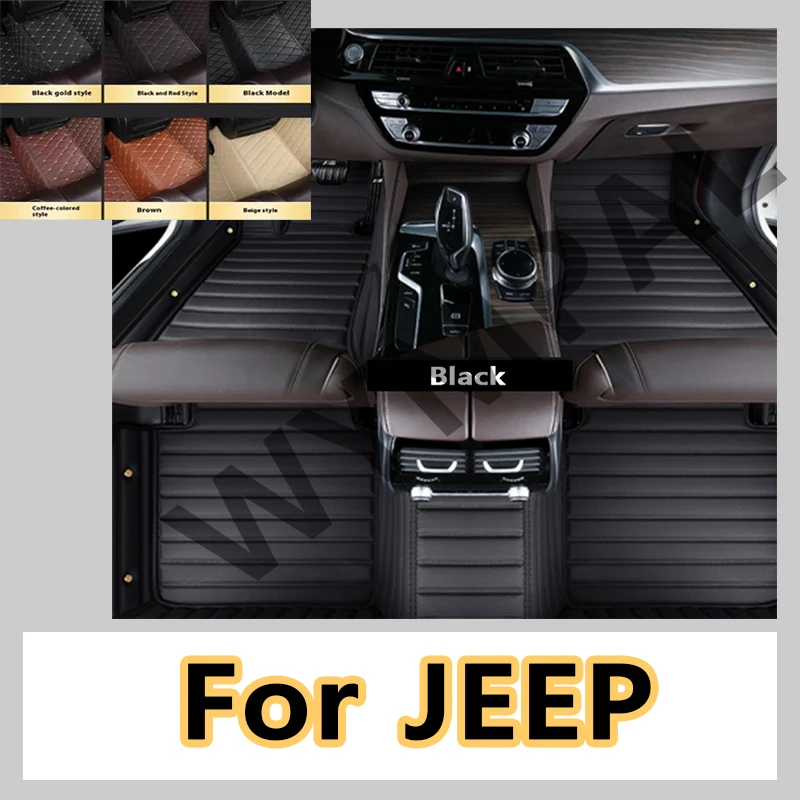 Luxury Fit Car Floor Mats For Jeep Compass Wrangler Grand Cherokee Renegade Patriot Liberty Commander Wagoneer car accessories
