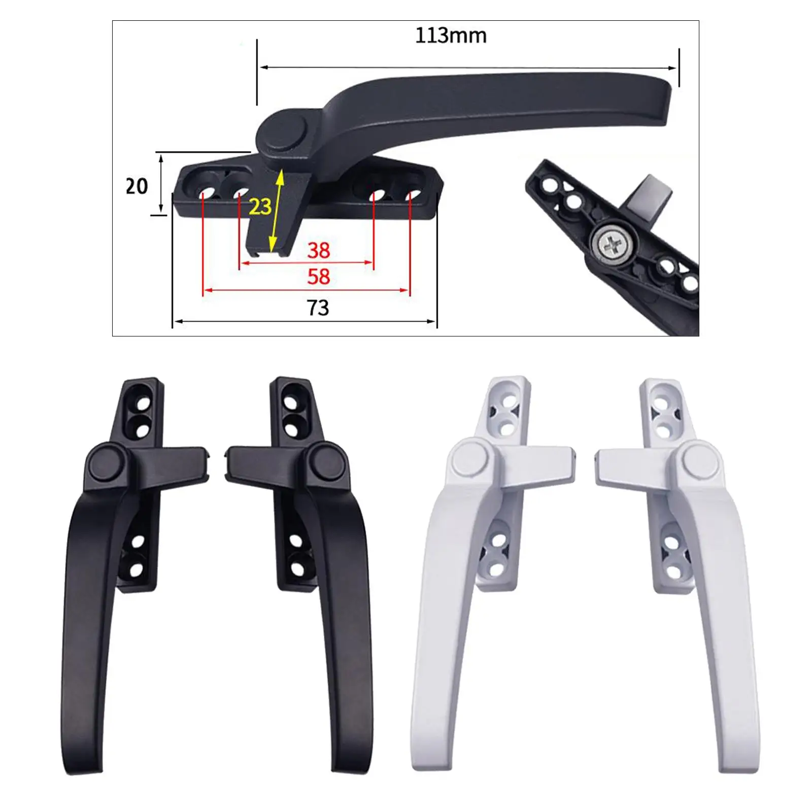 

Aluminum Alloy Casement Locking Handle Hand Off-Set Base Fitting