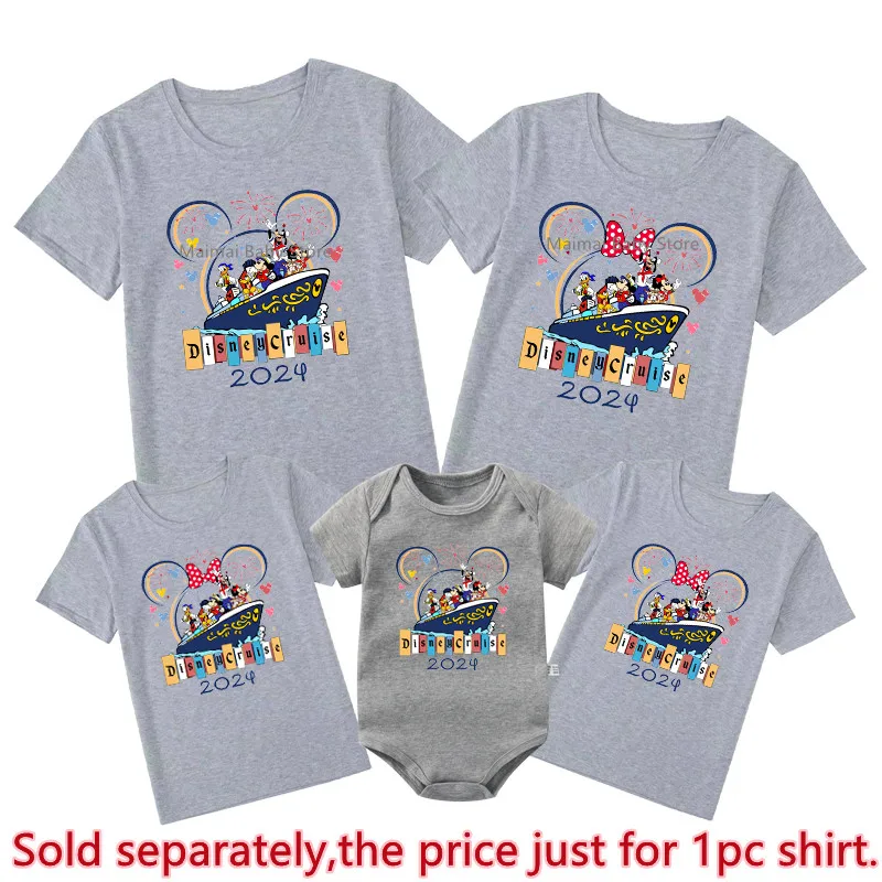 2024 Disney Cruise Shirts Funny Mickey Minnie Family Matching Tshirts Look Dad Mom Kids Tees First Disney Cruise Trip Outfits