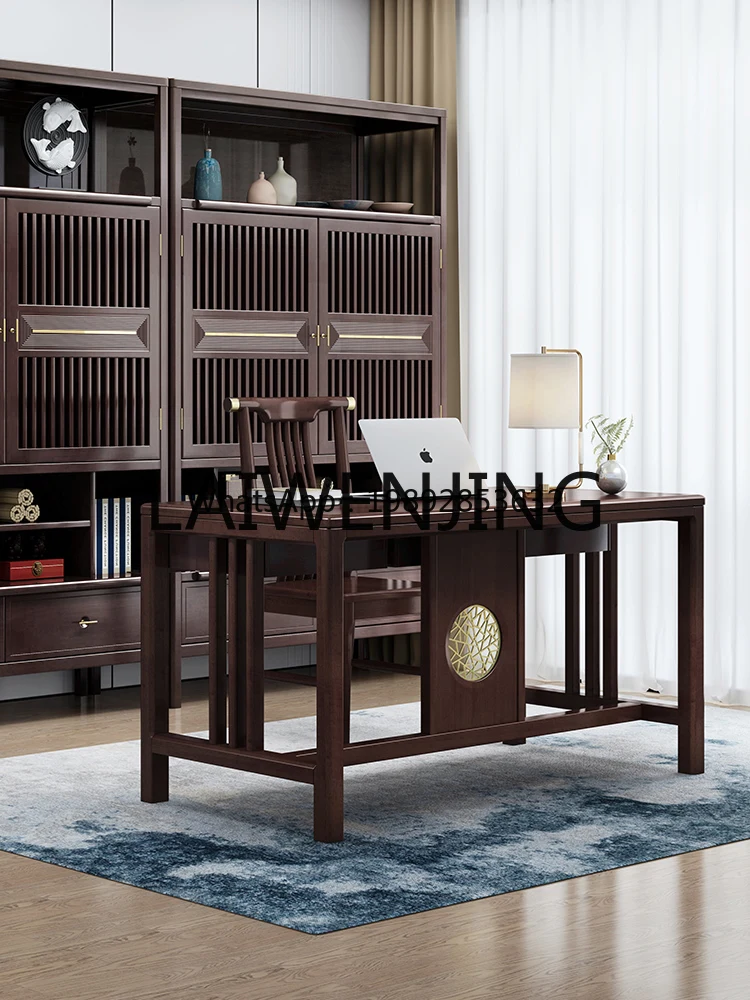 

7BGZNew Chinese Style Solid Wood Desk Home Living Room Computer Desk Study Furniture