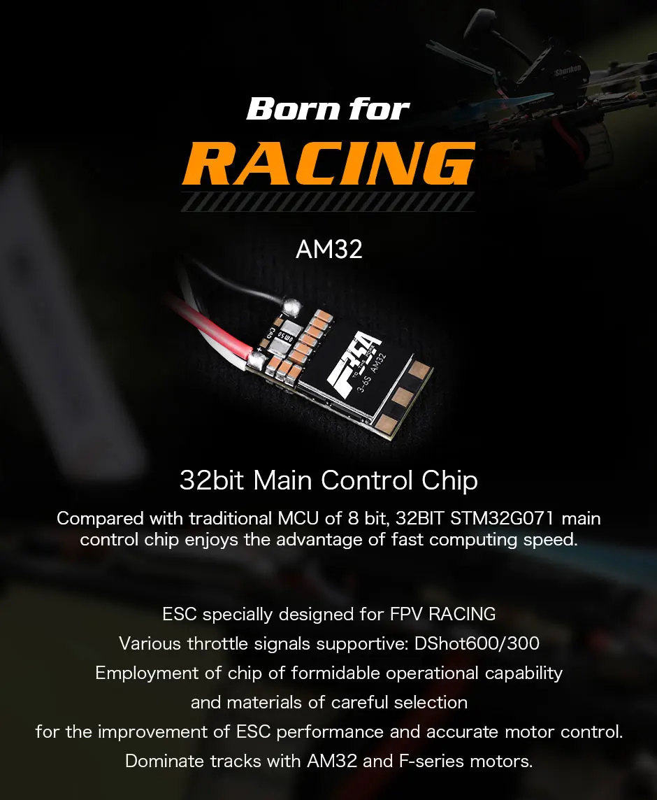 T-MOTOR Hobby Newest ESC F35A 3-6S 32Bit High Quality Speed Controller AM32 for RC FPV Plane