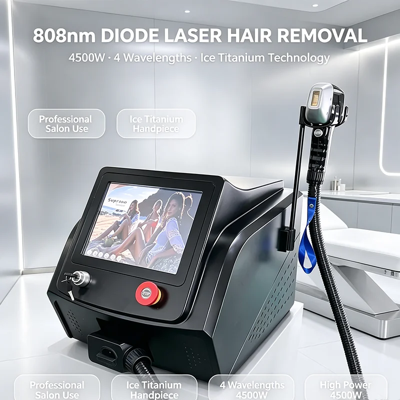 2026 Four wavelength Newest Design Professional Portable 755nm 808nm 940nm 1064nm Diode Lase 4500w Permanent Hair Remov Machine
