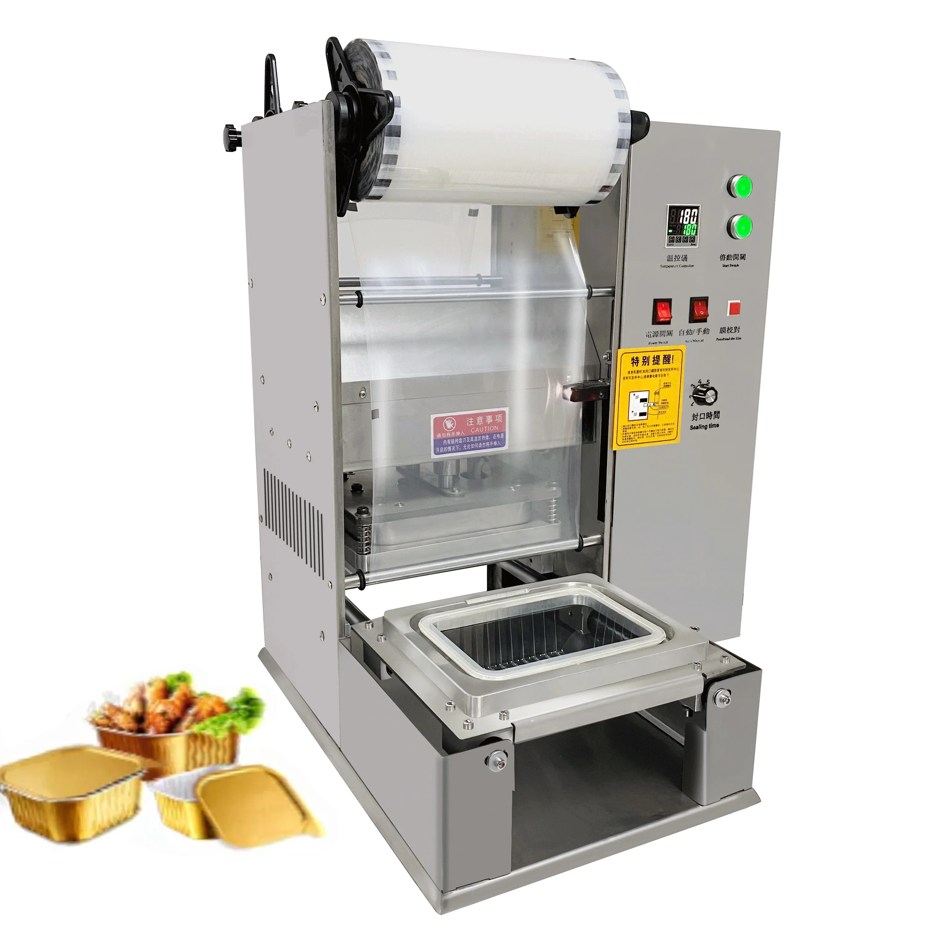 Easy Operation Plastic Food Container Tray Sealer Semi Automatic Tray Sealing Packing Machine for Food Shop Laboratory Use