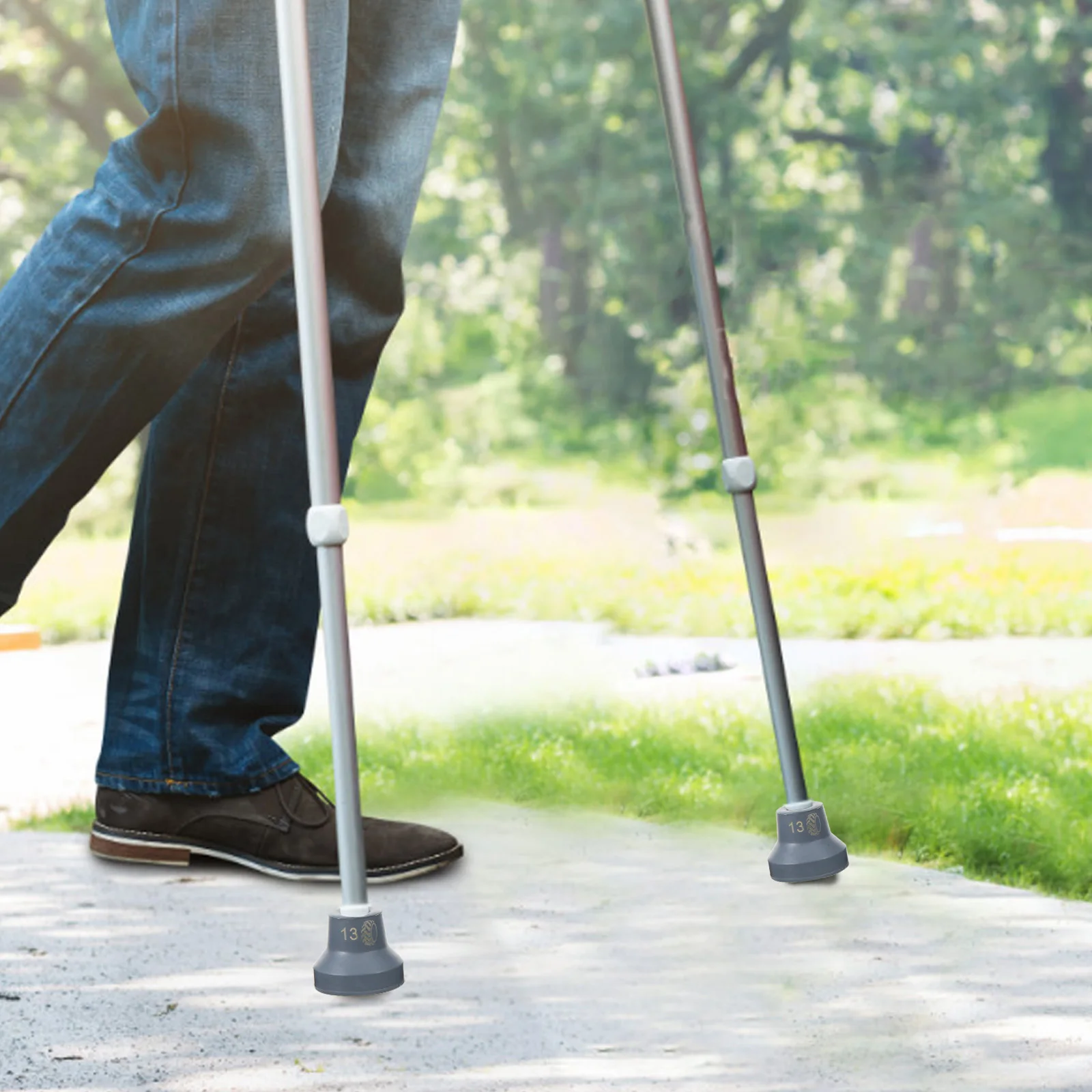 

4Pcs Trekking Pole Tips Non-Wear Rubber Crutch Pads Replacement Foot Covers Safety Grip for Walking Sticks Cane Tips