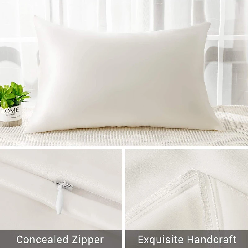 AB02 Both Sides Natural Pure Mulberry Silk Pillowcase For Hair And Skin, 600 Thread Count 50X75cm