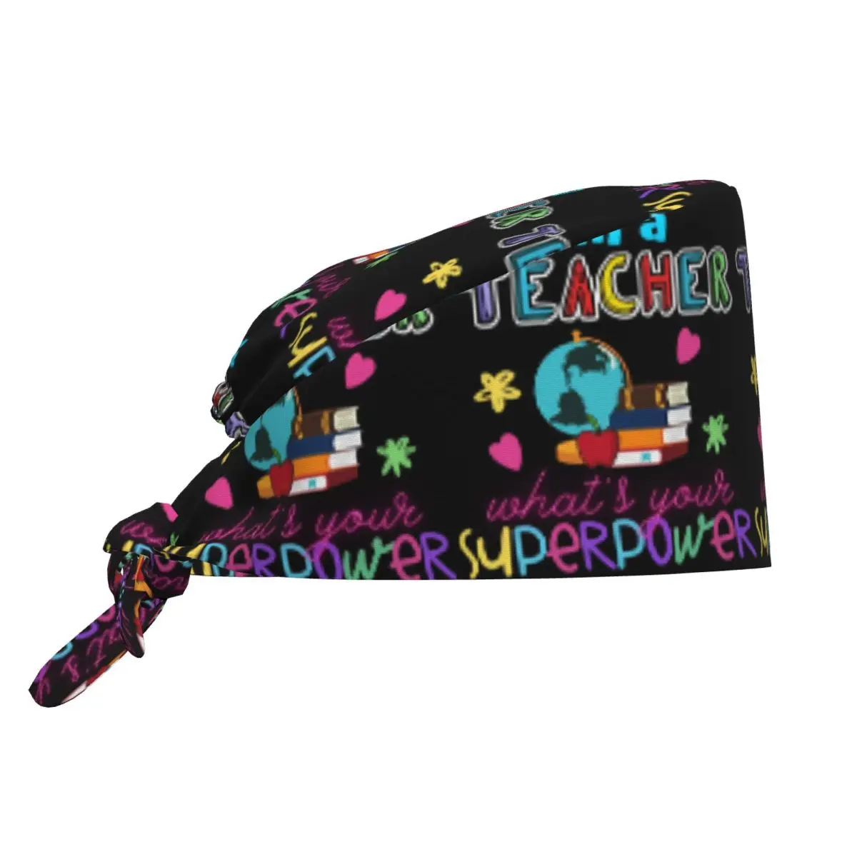 I'm A Teacher What_s Your Superpower Scrub Hat Doctor Working Surgical Cap Unisex Adjustable Nursing Caps for Dentist