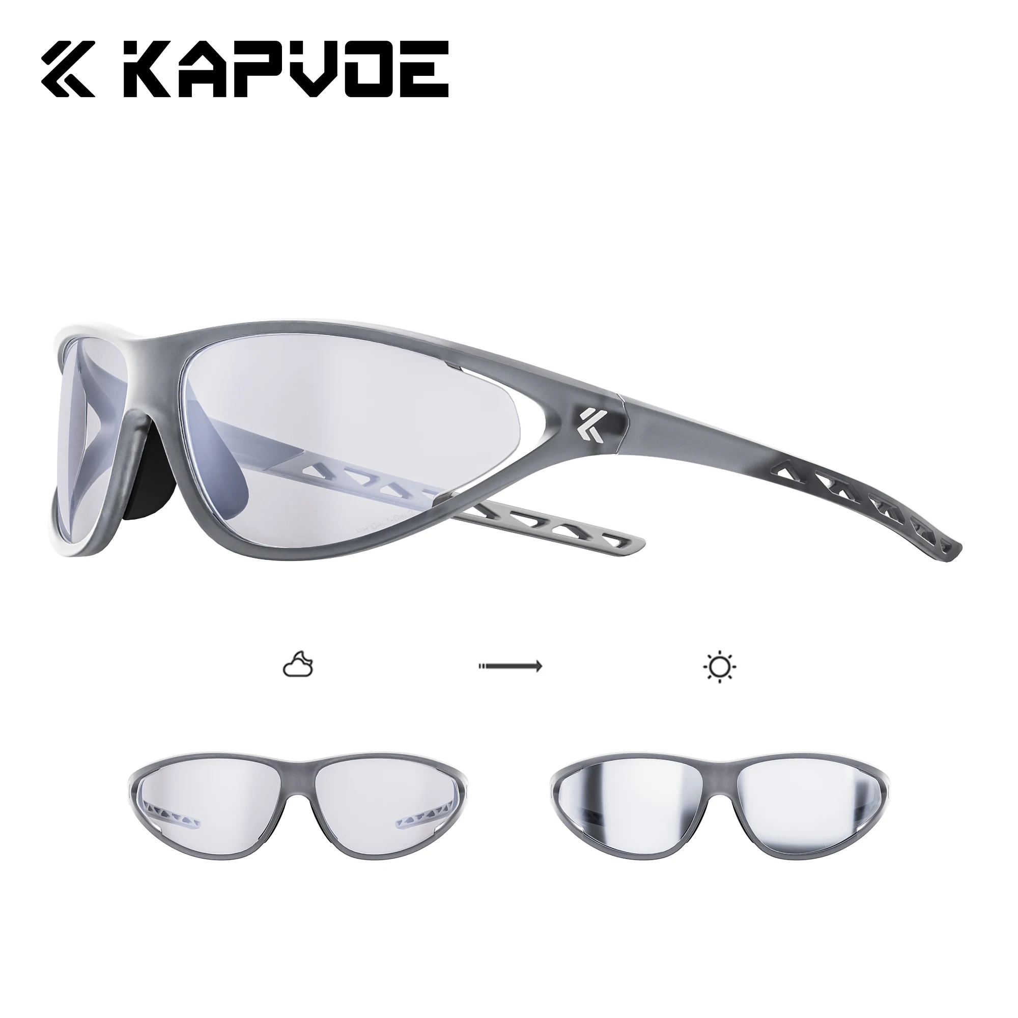 Image of Kapvoe Wandersonnenbrille Camping-Modebrille Photochrome Herren-Fahrradbrille MTB-Bike-Brille Angelbrille Sportbrille