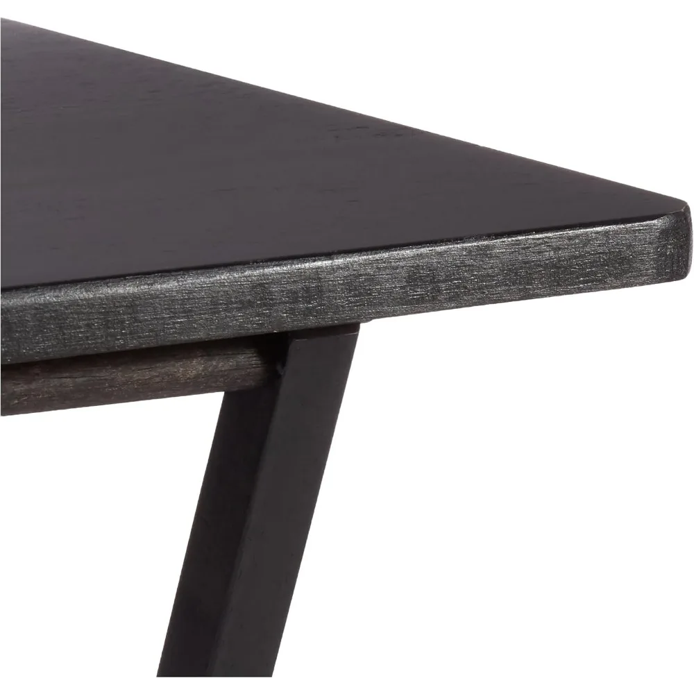 Portable Folding Tray Table Set with Storage Rack, 4-Pack Black Rectangular Design, 15x19x26 Inches