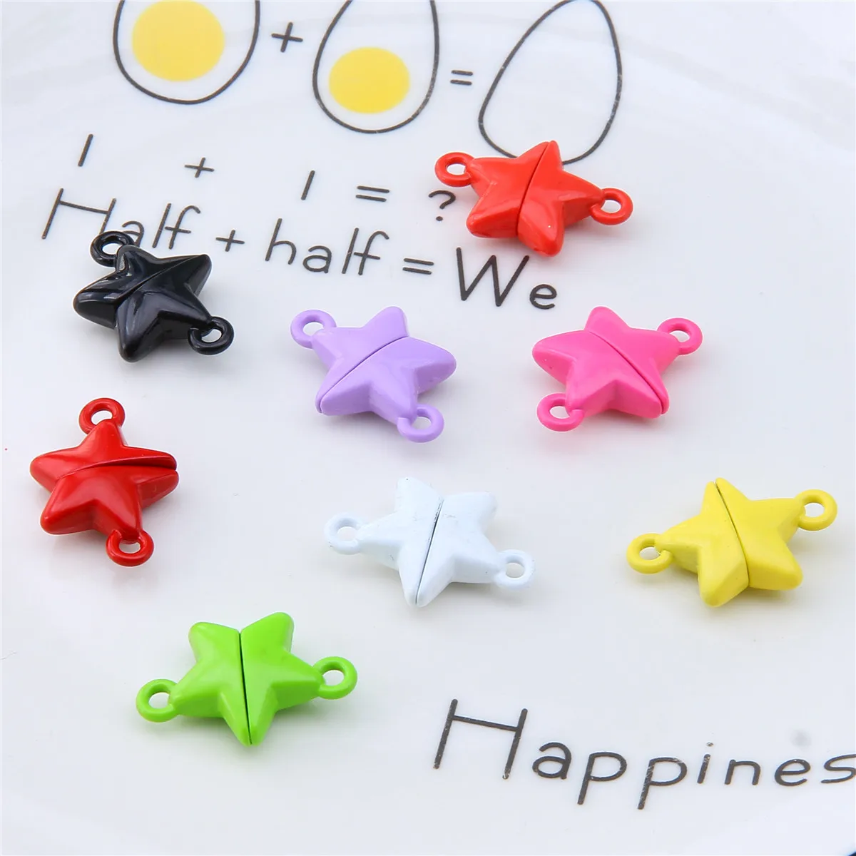 15sets DIY accessories accessories double hanging five-pointed star magnet buckle bracelet connecting magnetic suction pendant