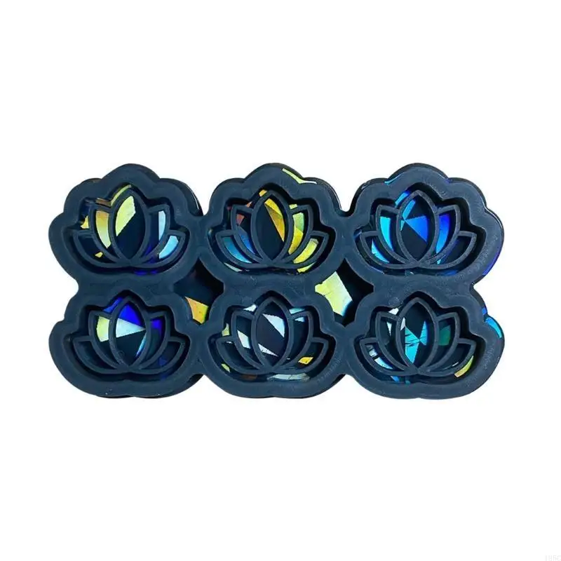 195C Unique Flower Mold Rainbow Light Silicone Mold with Hole DIY Art