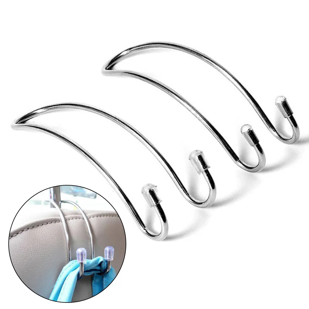 High Performance High Quality Hot Sale Brand New Car Seat Hook Headrest Hanger Silver Stainless Steel For Bag Coat