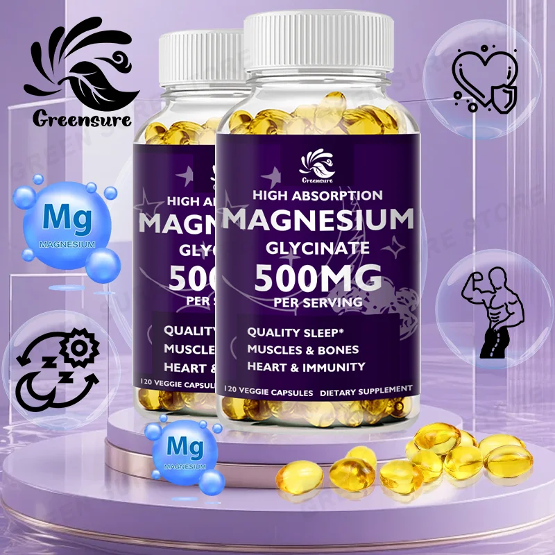 Magnesium Glycinate Capsules-Supports Bone, Immune ,Mood, Heart Health,Helps with Natural Sleep