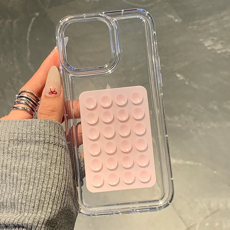3D Suction Cup Clear Phone Case For Samsung Galaxy S26 S25 Ultra S24 S23 Plus S22 FE A26 A34 A35 A36 A53 A55 A56 Note 20 Cover