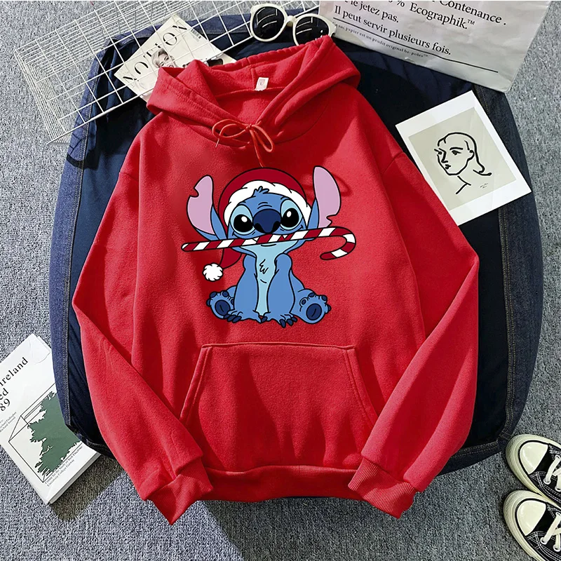 90s Hoodies Kawaii Christmas girls Kawaii Lilo Stitch Hoodie Women Stitch Cute Manga Sweatshirts Y2k Streetwear Female Hoody