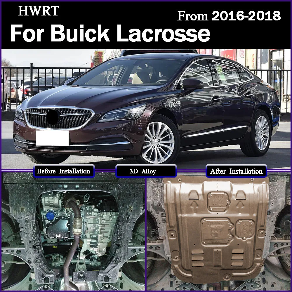 

For Buick Lacrosse 2016-2018 2.0T Black Under Engine Guard Plate Splash Shield Mud Fender Cover Mudguard Protector