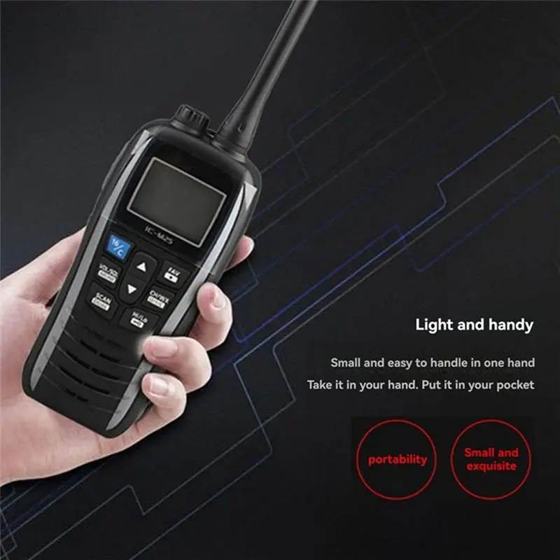 IC-M25 VHF Marine Radio Float IPX7 Sea Vessel VHF Transceiver Two Way Radio Handheld Intercom EU Plug