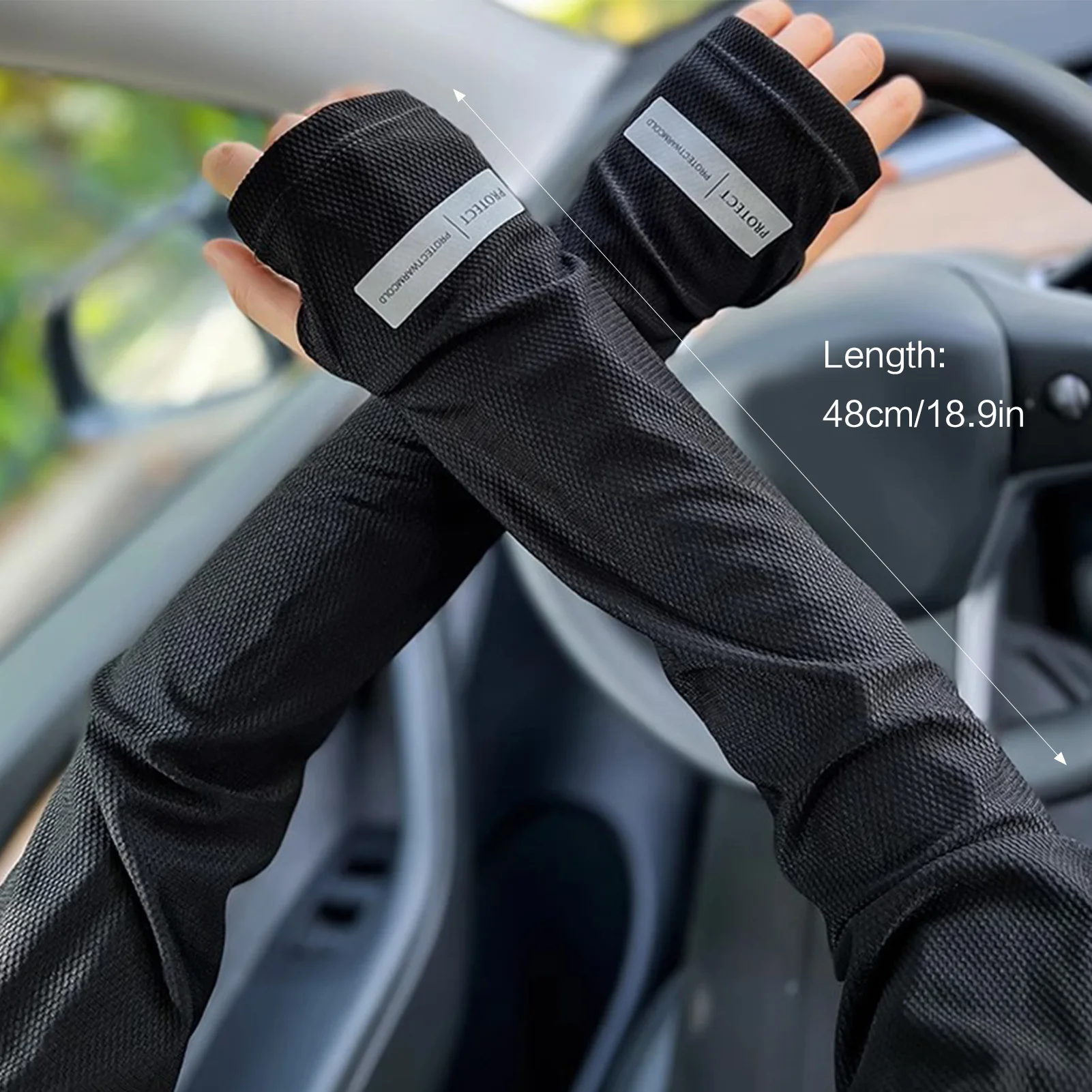 Arm Sleeves Ice Silk Cooling UV Protection Sun Guards Anti-Sunburn Cool Muff Men Women Cycling Sleeve Ice Silk Sunscreen Sleeves view 5