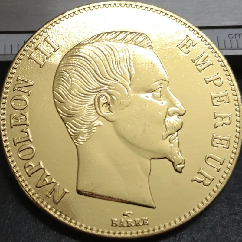 1858 France 100 Francs-Napoleon III Copy Gold Plated coin - Image 2