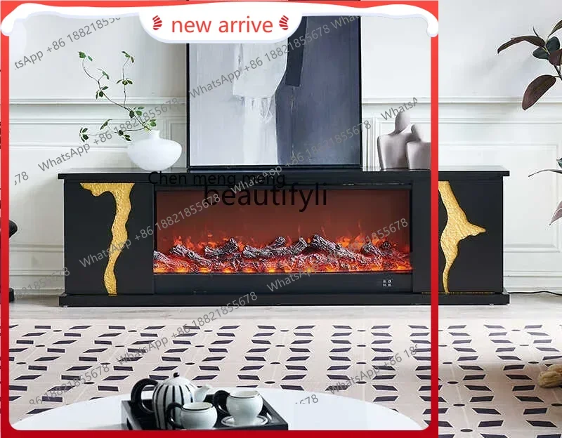 SS new style ss7486 French fireplace TV cabinet, household solid wood American locker, simulated flame electronic fireplace core