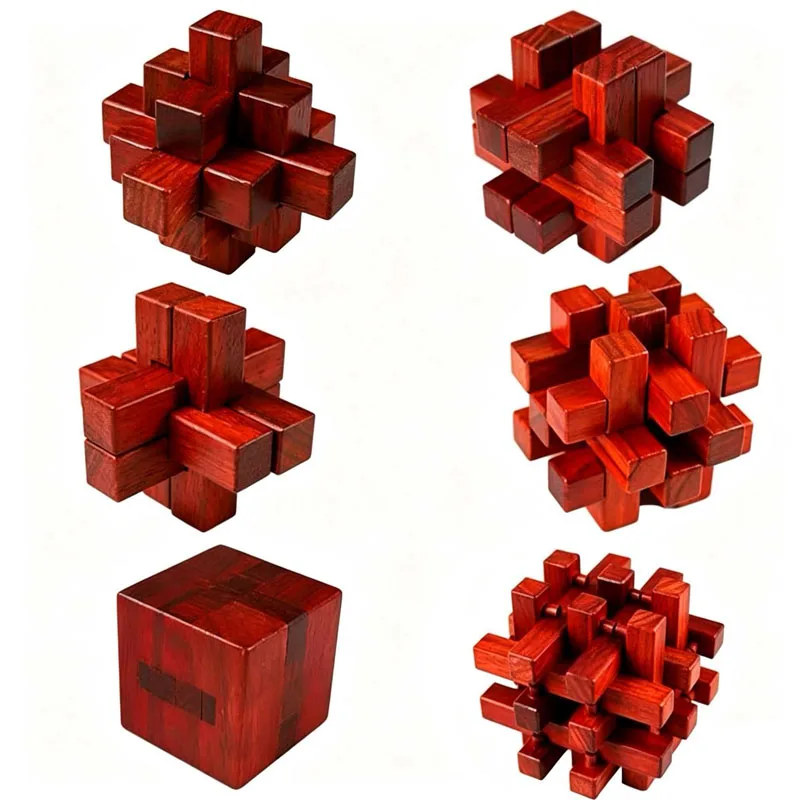 Precious Wood Luban Lock Puzzle Brain Teasers For Teenager And Adults Mind Challenge IQ Logic & Educational Toys Boutique Gifts