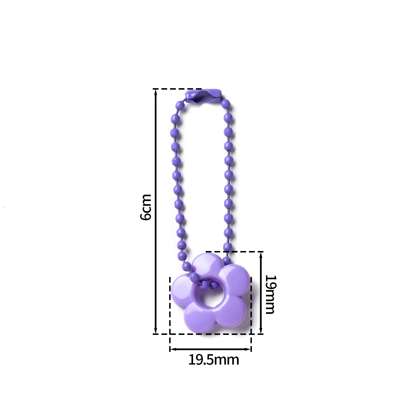 2Pcs Colorful Length 6.5cm Acrylic 5 Petal Flower Keychain Cute Pendant for Handbag Backpack DIY Jewelry Making Accessories