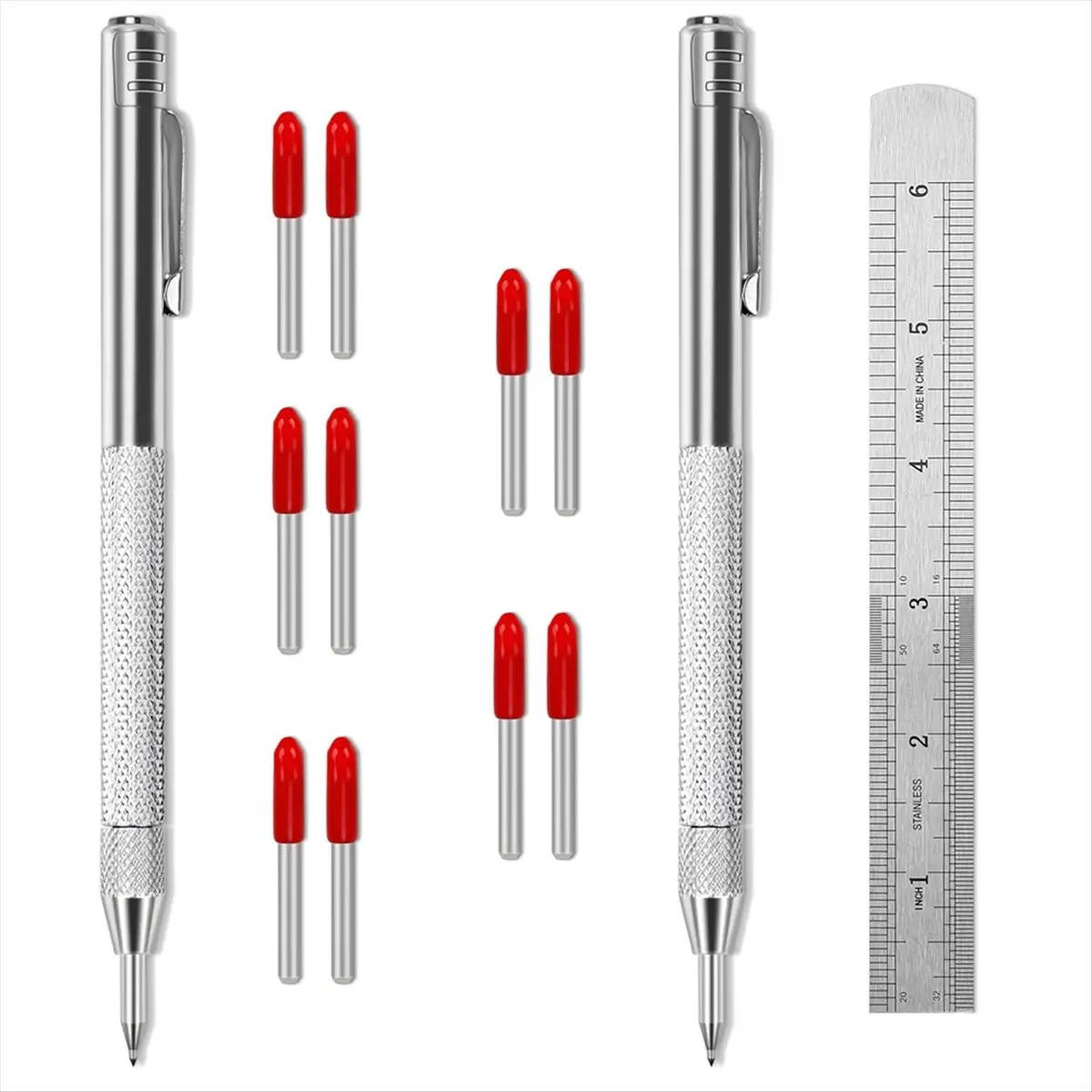 KSOL 2 Pack Tip Scriber Tool, Metal Scribe Scriber Marking Tools with Magnet, Premium Engraving Pen