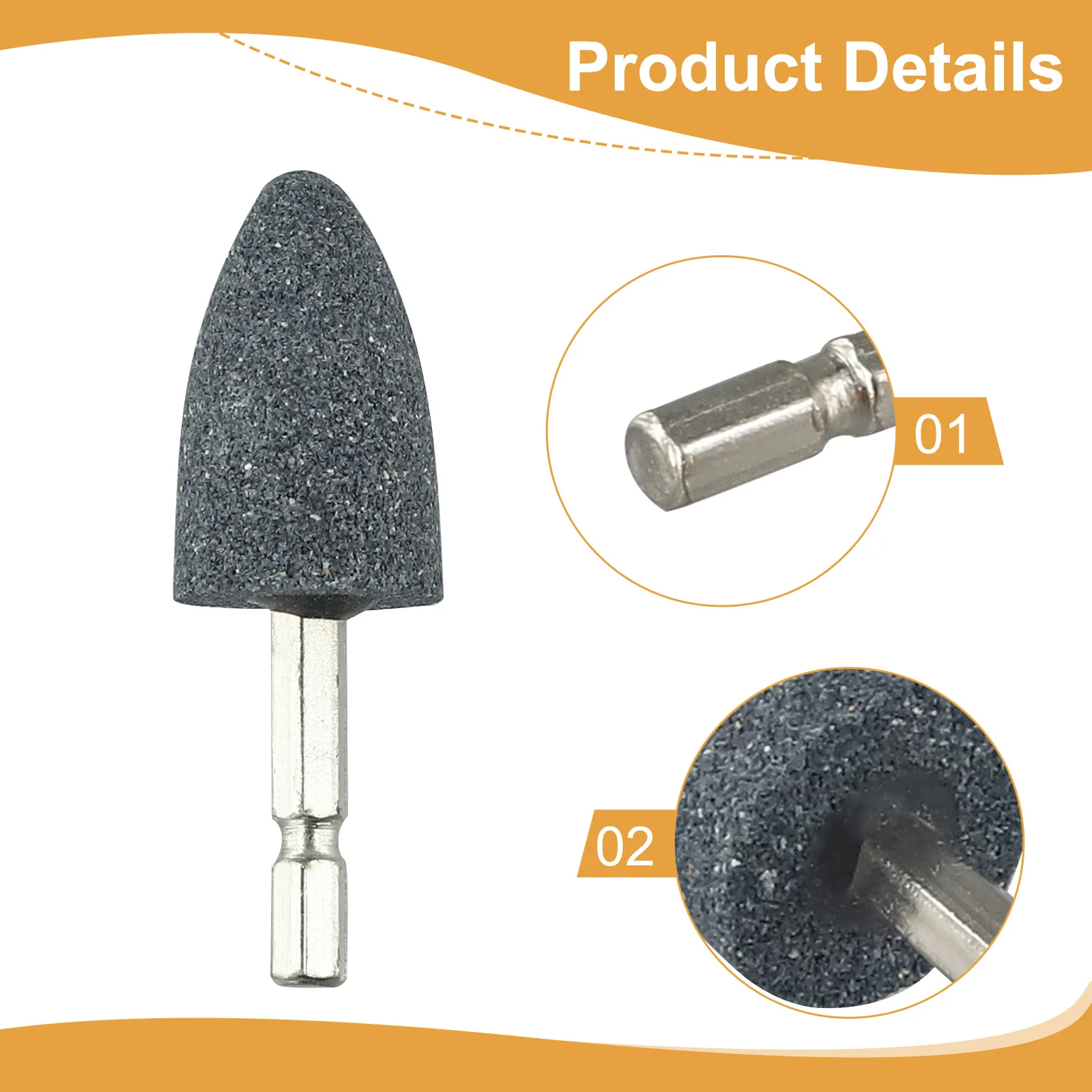 1pc Grinding Head Hexagonal Shank Grinding Wheel Sharpening Head Portable Grinding Drill Tool For Metal Machinery