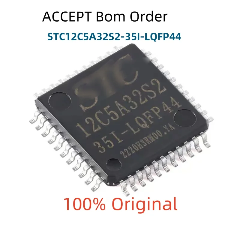 1Pcs 100% New STC12C5A32S2-35I-LQFP44 STC8A8K64D4-45I-LQFP44 STC89C52RC-40I-LQFP44 STC89C516RD+40I-LQFP44 original chips ic