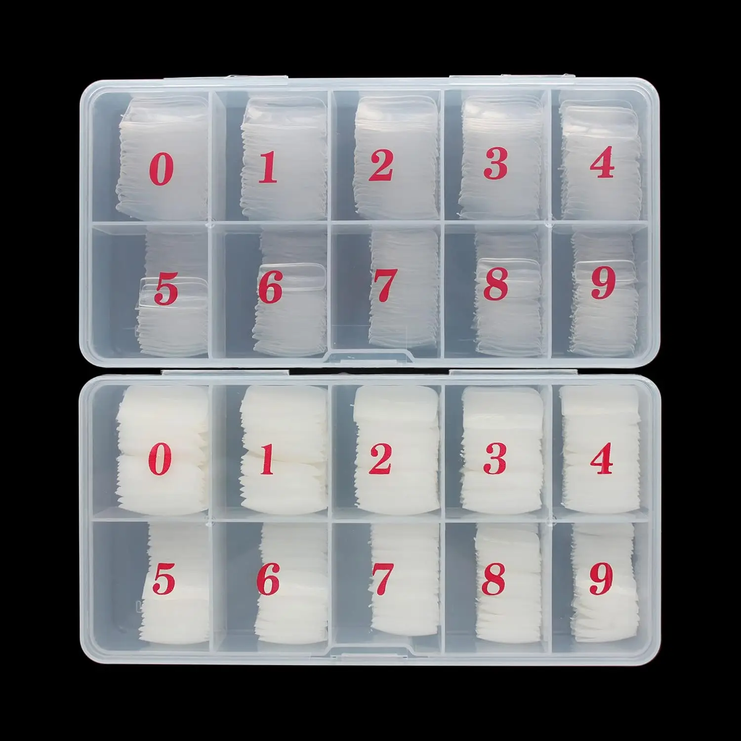 

1000Pcs Full Cover Acrylic False Nail Tips, 10 Sizes with Case for Salon & Home Use, Clear+Natural