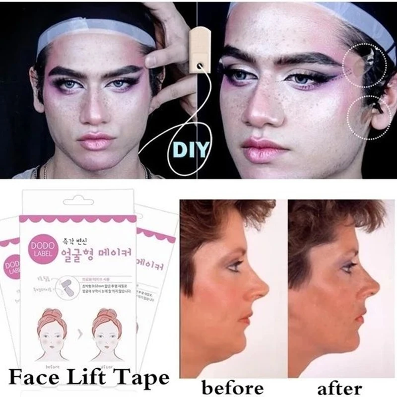 40Pcs/10Sheets/Pack Waterproof V Face Sticker Invisible Makeup Adhesive Lift Face Tape Breathable Sticker Lifting Tighten Chin