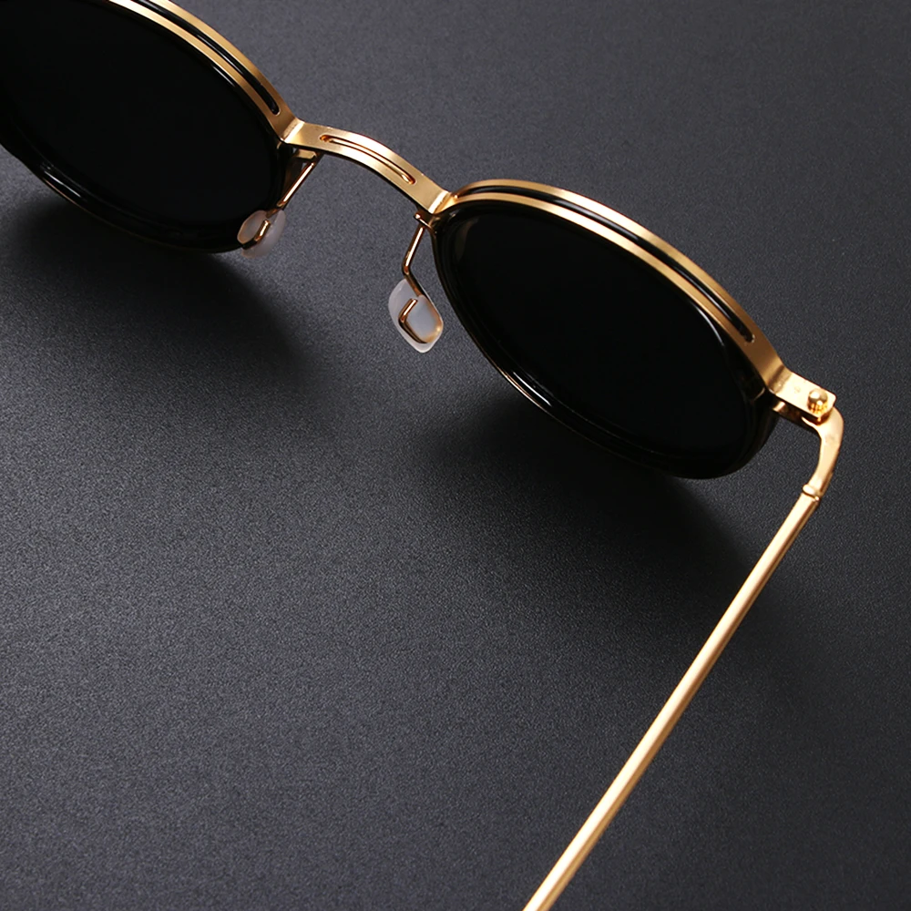 KLASSNUM Men Polarized Sunglases Luxury Design Metal Round Frame Sun Glasses Women Retro UV400 Shades Classic Eyewear 2024 New