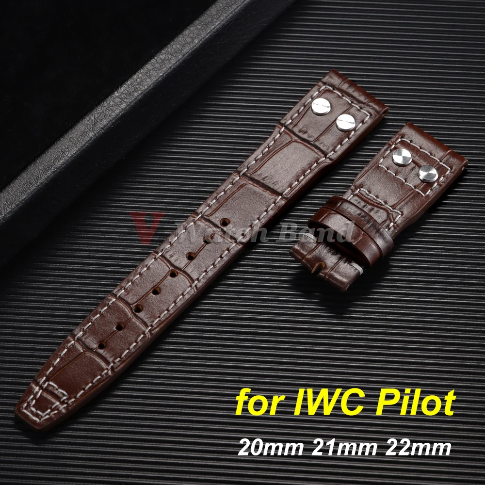 

Ремешок из воловьей кожи для IWC Pilot 20 мм, 21 мм, 22 мм, водонепроницаемый спортивный ремешок для часов, ремень из воловьей кожи, мужской и женский браслет 20 мм