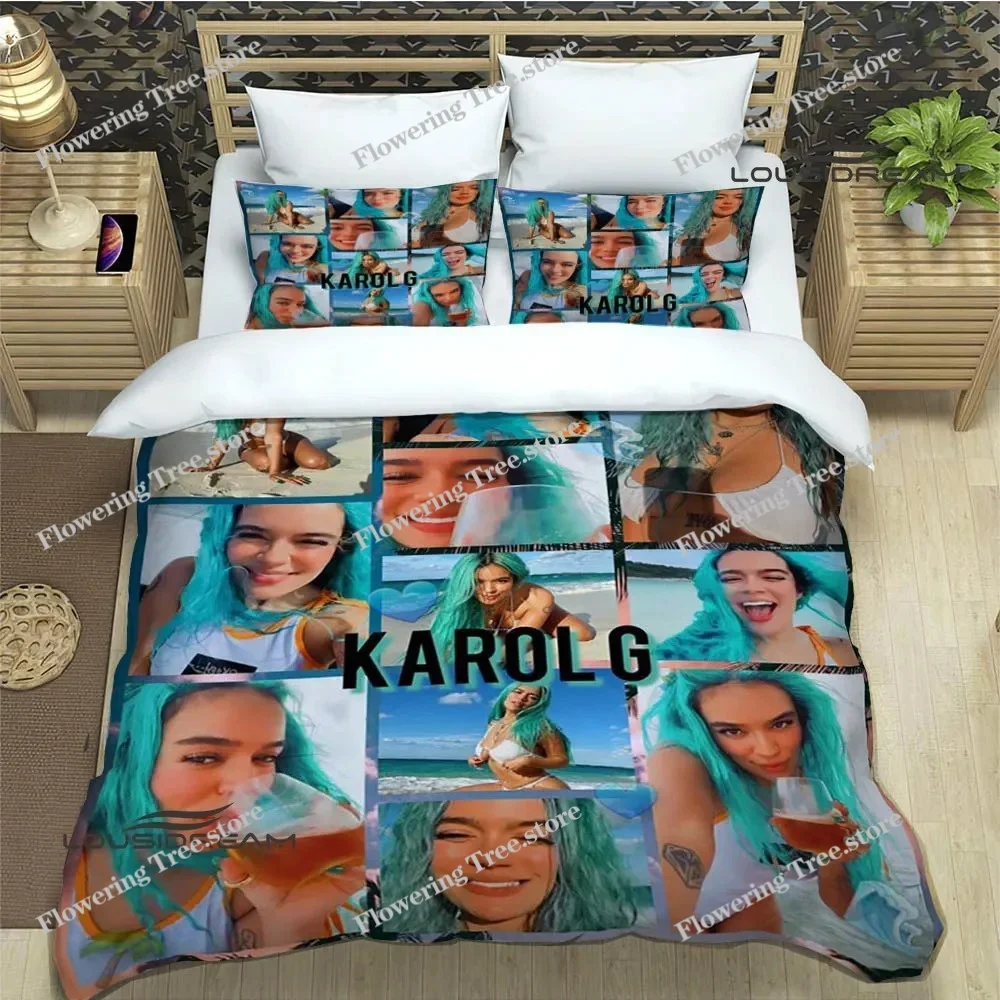 

Karol G Fashion Printed Bedding Sets Exquisite Supplies Set Duvet Cover Bed Comforter Set Bedding Set Luxury Birthday Gift