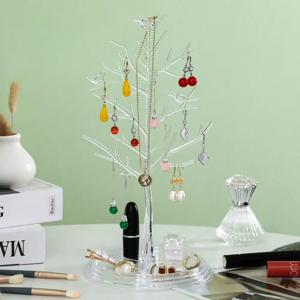 

Girl Gift Tree Shape Niche Design Bird Jewelry Display Stand Earrings Storage Rack Earrings Display Stand Necklace Holder