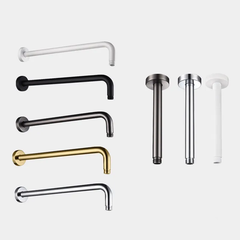 

Concealed wall-mounted brushed gold shower arm fixed takeover top spray connecting rod shower accessories top spray