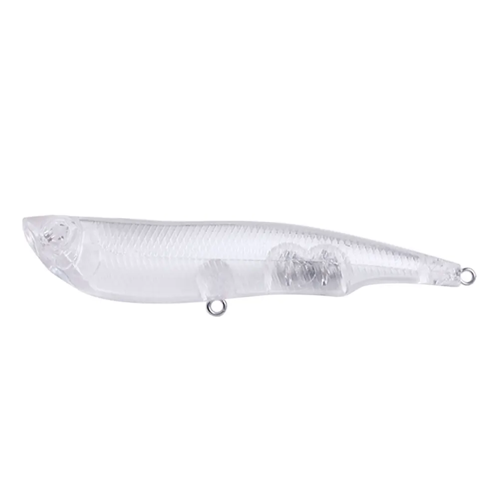 10pcs 10.5cm 14.7g Unpainted Popper Fishing Lure Blanks - Clear DIY Hard Bait Body - Topwater Splash Popper for Bass Pike Custom