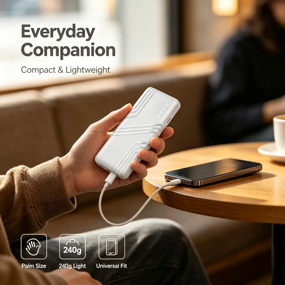 20000mAh PowerBankPortable External Battery LED Digital DisplayDual USB 2.1A Fast Charge Powerbank for iPhone Android Travel Use