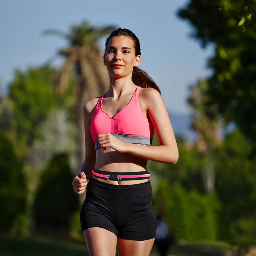 Riñonera para correr, bolsa pequeña para teléfono, impermeable, ajustable, de gran capacidad, para deporte, gimnasio, trotar y ciclismo
