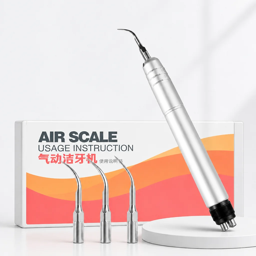

Dental Air Scaler with 3 Tips Tooth Calculus Remover Cleaning Tool Handpiece Whiten 2Holes/4 Holes Tooth Cleaner