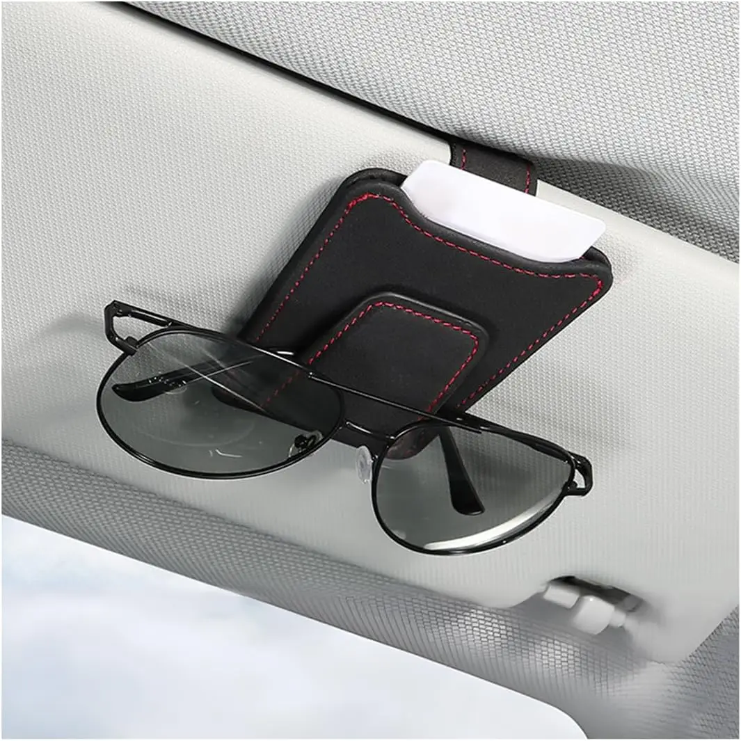 

Магнитный держатель для солнцезащитных очков из замши, крепление на козырек, универсальный держатель для очков с одной клипсой, портативный держатель для билетов и карт, автомобильные аксессуары