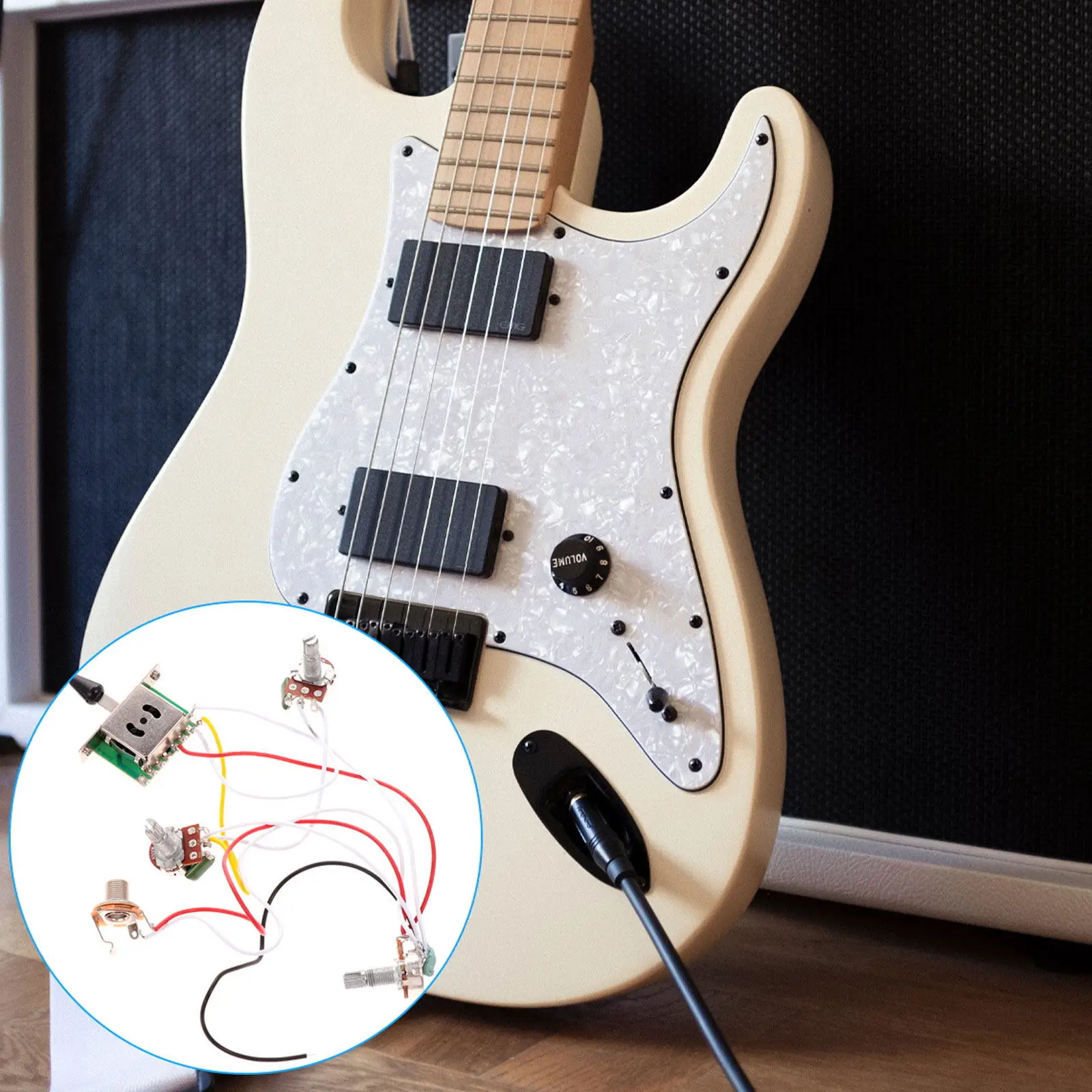 Guitar Circuit Wiring Black Five-Speed Switch Socket Reliable Electric Guitar Circuit Assembly Easy Install Replacement
