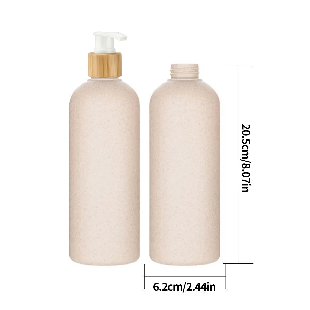 Bathroom Accessory Set, 3PCS Refillable Shampoo Soap Pump Bottles, Wheat Straw Farmhouse Bathroom Bottles for Home Decor view 3