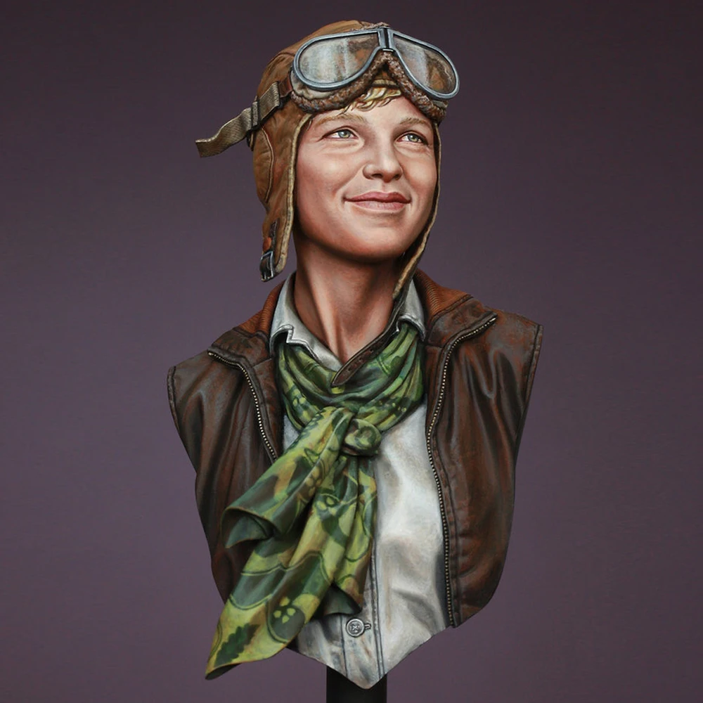 1/10 The Sky's No Limit - Amelia Earhart, Resin Model figure Bust, GK, Military themes, Unassembled and unpainted kit