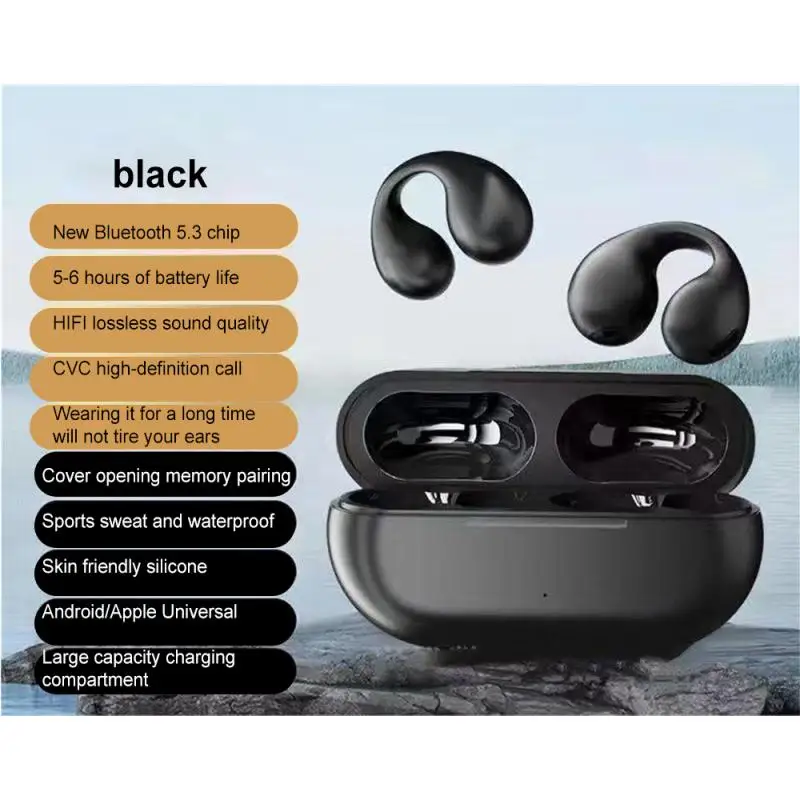 Wireless Freedom Bone Conduction Advanced Bone Conduction Technology Clip-on No Ear Canal Blockage Secure And Comfortable Fit