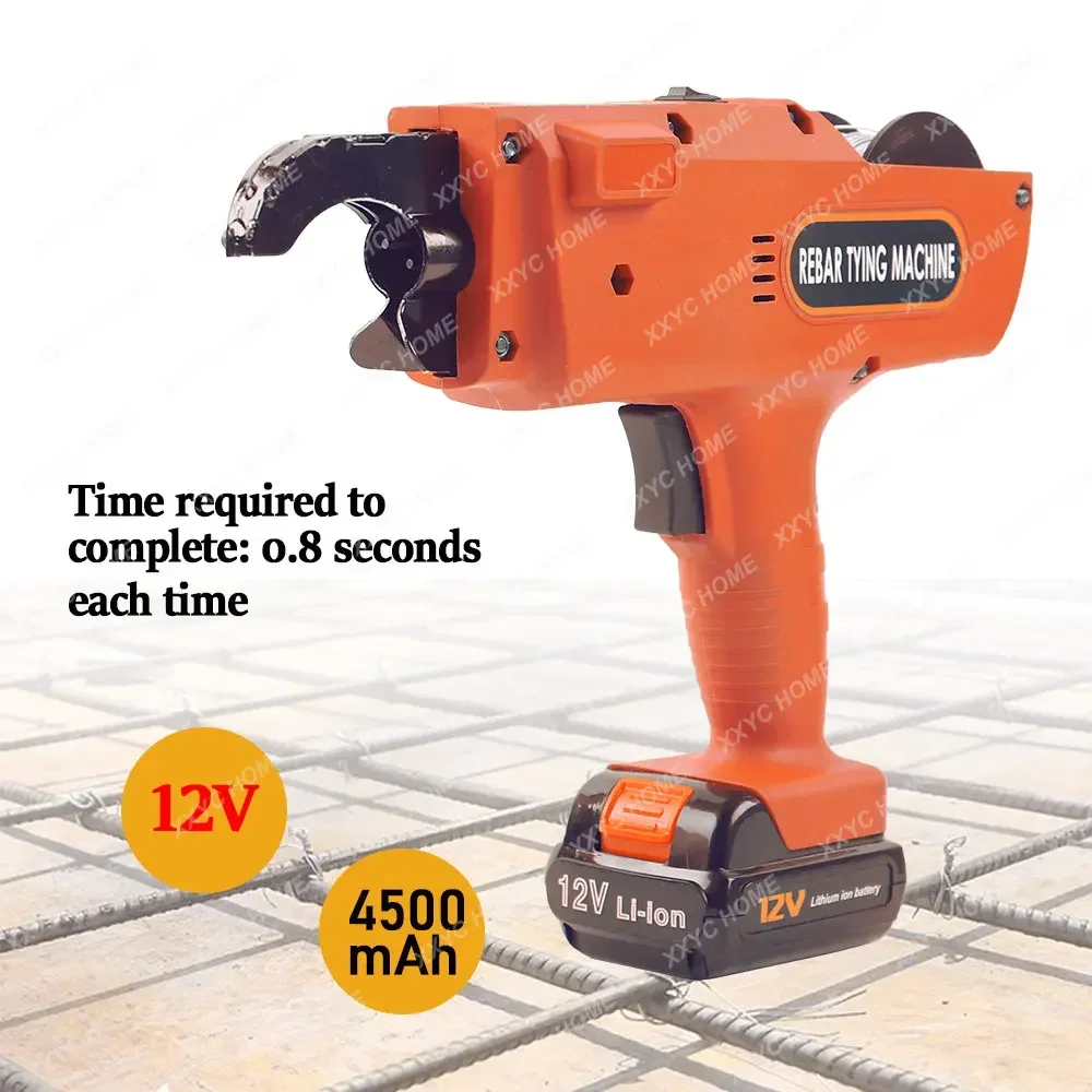 8-34mm Automatic Rebar Tier Tying Machine Handheld Strapping Binding Tool 2 Battery Portable 12V